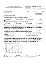 Đề thi học kỳ II môn Vật lý Lớp 11 - Mã đề 165 - Năm học 2019-2020 - Trường THPT Tân Phước Khánh